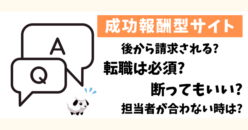 成功報酬型サイトに関するよくある質問と不安に対するQA形式の図解